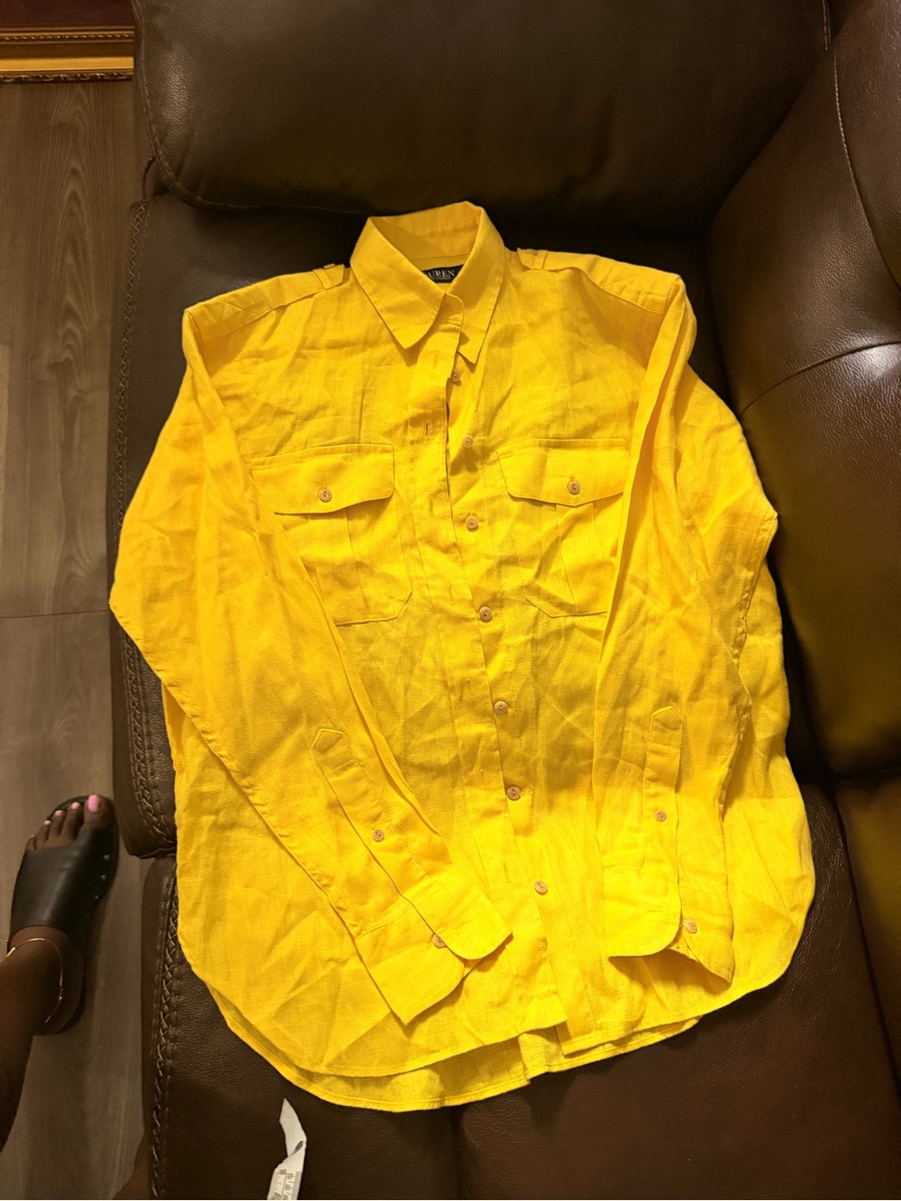 Ralph Lauren Bright Yellow Button-Down Shirt - Picture 4 of 7